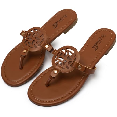 katliu Damen Sandalen Zehentrenner Sommer Sandaletten Offene Zehen minimalistisch und Trendy Braun 42 katliu Damen Sandalen Zehentrenner Sommer Sandaletten Offene Zehen minimalistisch und Trendy Braun 42 von katliu