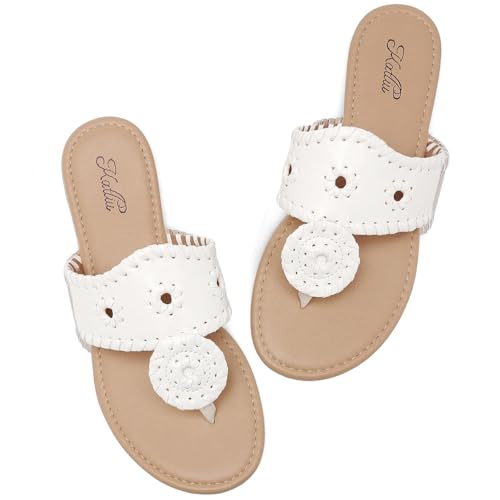 katliu Damen Sandalen Sommer Frauen Slide Sandalen Freizeitsandale Modische und Bequeme Weiß 40 von katliu