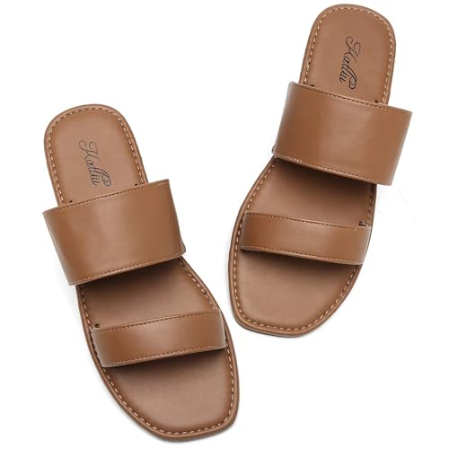 katliu Flache Damen Sandalen Offene Slidesandalen Slide Sandalen Sommersandaletten Sommers Tylisch und Leicht Braun 42 katliu Flache Damen Sandalen Offene Slidesandalen Slide Sandalen Sommersandaletten Sommers Tylisch und Leicht Braun 42 von katliu