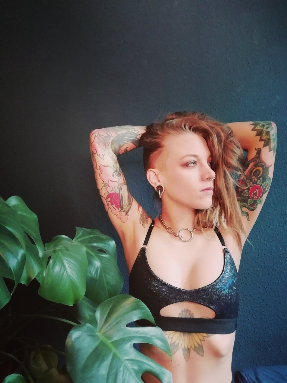 Cut Out Bralette, Top Mit Schlangenmuster Cut Out Bralette, Top Mit Schlangenmuster von katmaunz