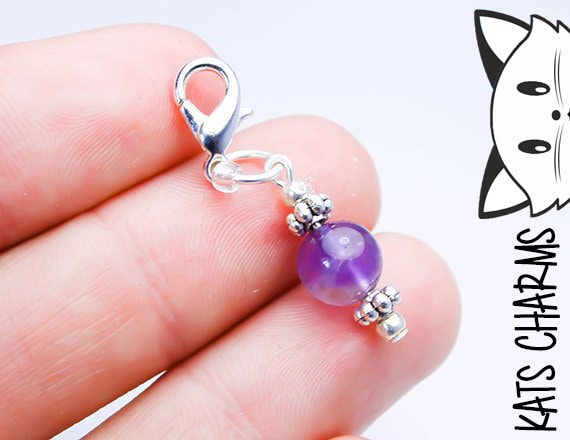 Amethyst Anhänger - Heilsteine Heilstein Charm Echter Edelstein Geschenk 652 von katscharms