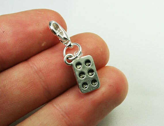 Domino Anhänger. Effekt Charm. Silber Clip Benutzerdefinierte Armband Scc518 von katscharms