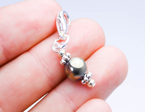 Edelstein Anhänger | Add On Charms Hämatit Clip Auf Armband Charm Heiledelstein S658 von katscharms