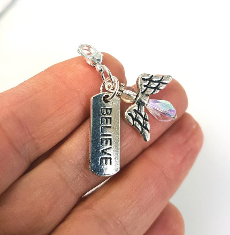 Engel-Geschenkanhänger | Glaube An Engel, Dass Wunder Geschehen. Geschenk Geschenkanhänger „Beratung" Support-Charm-Clip Am von katscharms