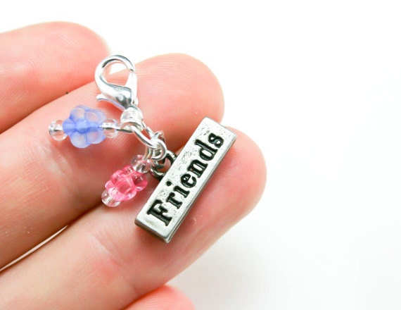 Friends Clip-On-Reißverschluss Blumen-Charm | Freundschaft Charms Clip Am Reißverschluss Charm Für Freundin Freund Taschenanhänger Notizbuch von katscharms
