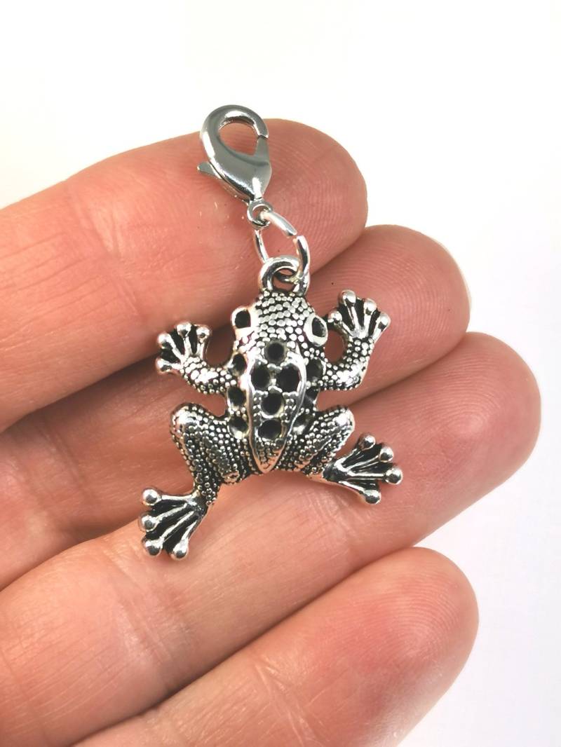 Frosch Anhänger | Tier Reißverschluss Charm Clip Auf Armbandanhänger Taschenanhänger Geldbörse Cham Geldbeutel Charme Baumeln von katscharms