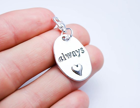 Inspirierender Liebesclip Auf Always Charm | Wort-Clip Am Schlüsselanhänger Charms Forever & Love Bag Geldbörse Clip-Anhänger Scc585 von katscharms