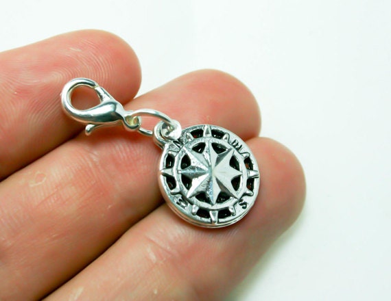 Kompass Clip Am Armband Charm | Sailor Taschenanhänger Auf Geldbörse Charme Reißverschlussanhänger "Navigation Anhänger "Scc379"." von katscharms