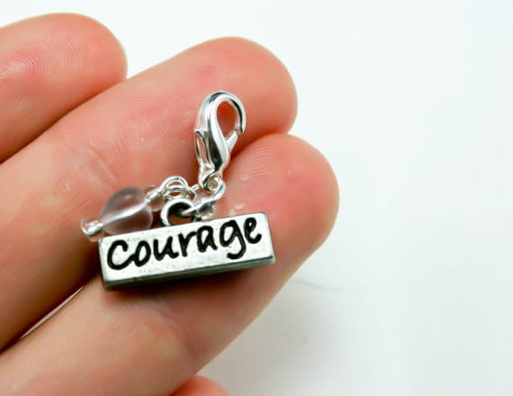 Mut Reißverschluss Anhänger | Krebs Geldbörse Charm Courage Clip Taschenanhänger Maschenmarkierer Notizbuch 90 von katscharms