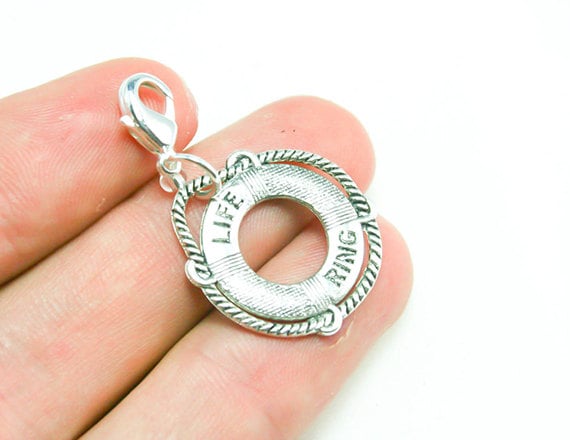 Rettungsring Anhänger | Lebenserhaltung Clip Charm Bootfahren Sailor Add On Segel-Clip An Reißverschluss-Anhänger Armband Charms Sc364 von katscharms