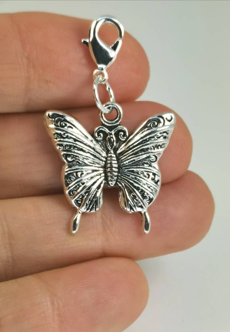 Schmetterling Reißverschluss Clip Auf Charme | Natur Geldbörse |Butterfly Taschenanhänger Planer Charm Accessoire Notizbuch Anhänger 51 von katscharms