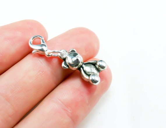 Teddy Bär Clip On Charm. Silberner Für Bettelarmband. Kinder Teddybär Anhänger. Neue Mom Charm Anhänger Armbänder, Planer, Scc337 von katscharms