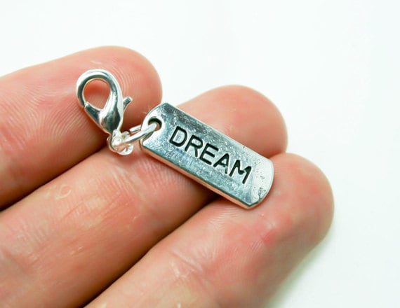 Träumer Charm. Silberner Traumanhänger. Personalisierter Schlüsselanhänger Dream Big Clip Scc382 von katscharms