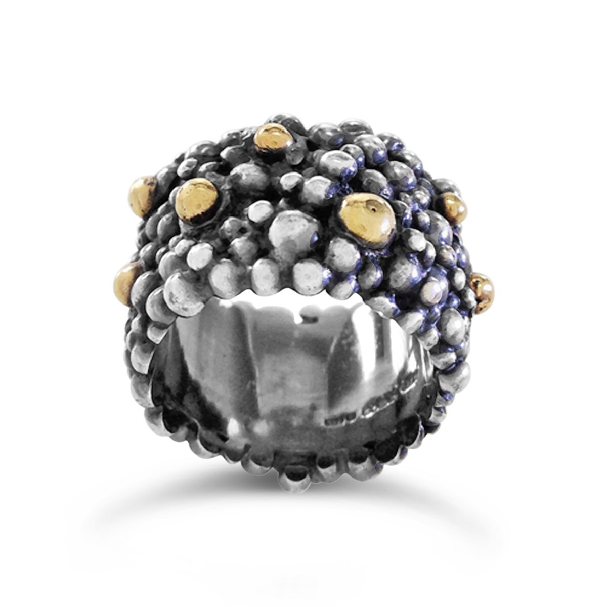 Molekül Ewigkeit Ring Oxidiert Silber & 18 Kt Gold 15mm Breit Molekül Ewigkeit Ring Oxidiert Silber & 18 Kt Gold 15mm Breit von katzahranjewellery