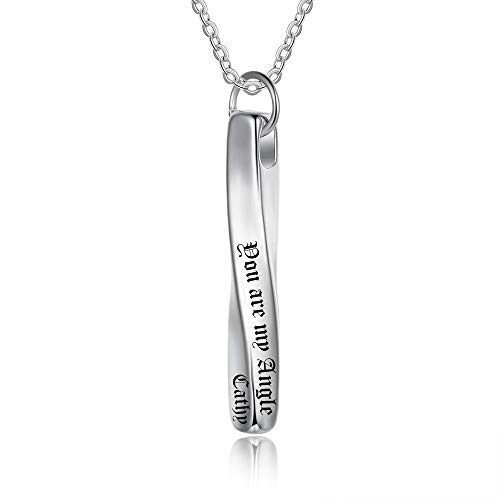 kaululu Personalisierte Kette für Herren Damen Edelstahl Anhänger mit Namen Gravur fur Paar bff Familie Bar Kette Personalisiert für Männer Namenskette Geburtstags Geschenke (Silver Twist) von kaululu