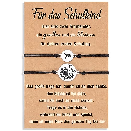 kaululu Mutter Tochter Armband Schulkind Armband Mädchen Freundschaftsarmband für 2 Mama Tochter Partnerlook Schulkind Geschenke für Tochter Mädchen Sohn Kinder Mama Freundschaft von kaululu