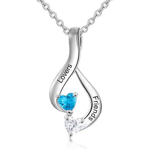 kaululu Personalisierte Kette Damen Kette mit Namen Namenskette Silber Anhänger Frauen Kette mit Gravur Geburtstags Geschenk für Mütter Personalisierte Schmuck Geschenke für Mama von kaululu