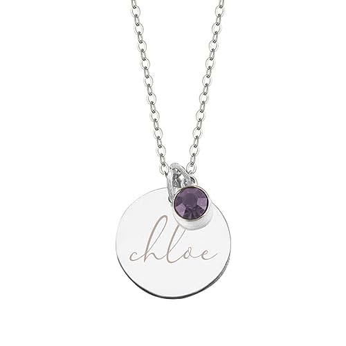 kaululu Personalisierte Kette Damen mit Namen Kette mit Geburtsstein Namenskette für Mütter Kette mit Gravur Freundschaftsketten Personalisierter Schmuck für Mädchen/Freunde von kaululu