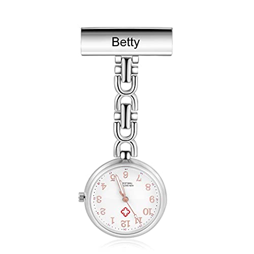 kaululu Personalisierte Krankenschwester Uhr mit Namen Krankenschwester Uhr Taschenuhr mit Clip für Frauen Analog Quarz Pin Tragbare Krankenschwester Uhr für Arzt Krankenschwester Pflegepersonal von kaululu