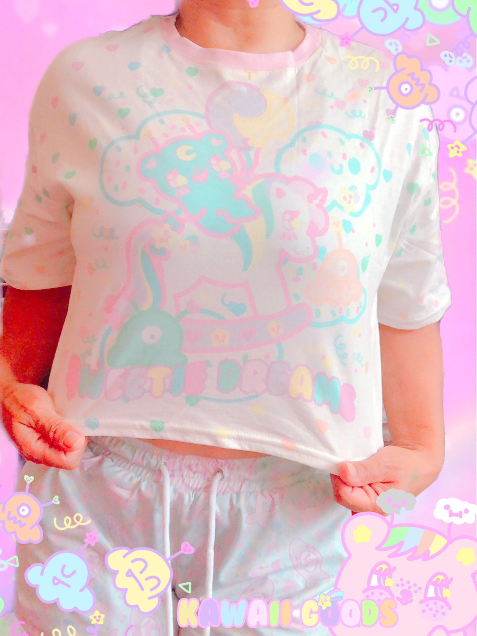 Rocking Horse Sweetie Dreams Crop Top, Pastell Crop, Fairykei Kawaii Niedliches Entzückendes Kleidung, Pastell von kawaiigoods