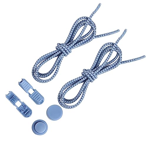 kawehiop 0,3 cm No Tie Schnürsenkel Stretching Lock Universal Reflektierende Spitze Quick Rubber Runde elastische Schnürsenkel für Männer, Hellblau von kawehiop