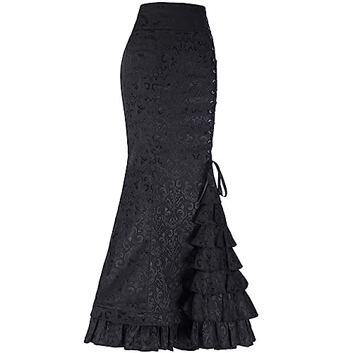 kawehiop Bequeme Passform, schmeichelhafter Rock für intime Momente, die Frau im Rock, Polyester für Damen, Steampunk Rock, Weiß, S 1, Schwarz,1, XXXL von kawehiop