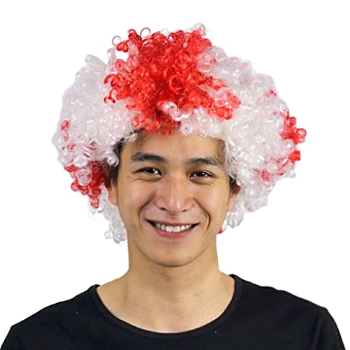 kawehiop Clown Perücke Haare gelockt Weihnachten Kunsthaare Mehrzweck Partys Kopfbedeckung Dressing Accessoire Kostüm lustig, England, Freie Größe von kawehiop