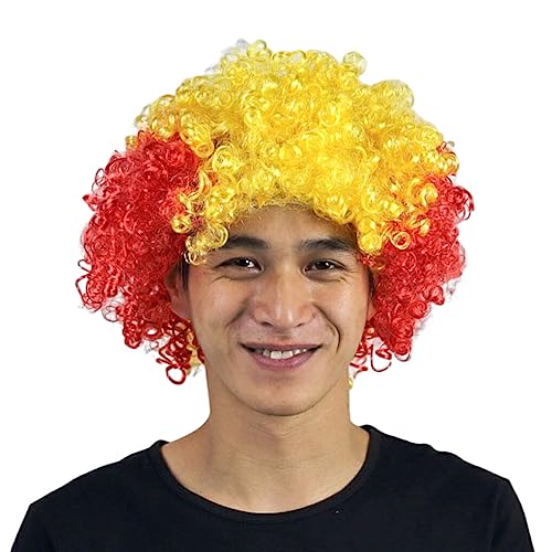 kawehiop Clown Perücke Haare gelockt Weihnachten Kunsthaare Mehrzweck Partys Kopfbedeckung Dressing Accessoire Kostüm lustig, Spanien, Freie Größe von kawehiop