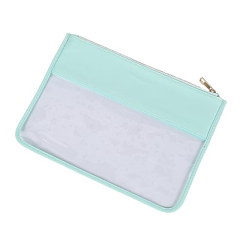 kawehiop Damen Make up Tasche, leicht und kompakt für den akademischen Stil, transparente Nylon Make up Tasche, transparente Nylon Reißverschlusstasche, Cyan von kawehiop