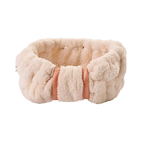 kawehiop Haarbänder Schweißband Face Wash Softness Coral Fleece Sporting Headbands Home Supplies Styling Zubehör Make up Hautpflege, Beige von kawehiop