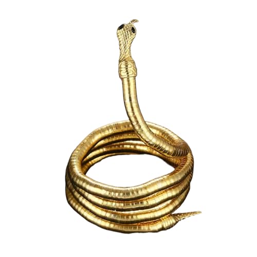 kawehiop Punk verstellbares Schlangen Halsketten Armband, kantiges und vielseitiges Schlangen Zubehör aus legierter Aluminiumlegierung, golden von kawehiop