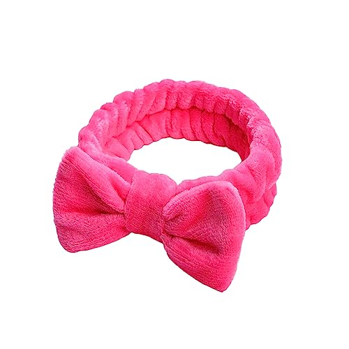 kawehiop Stirnband niedlich dekorativ tragbar elegant ersetzend Schleife Make up Gesicht waschen Frauen Stirnband Ornament Geburtstagsgeschenk, Rosenrot von kawehiop