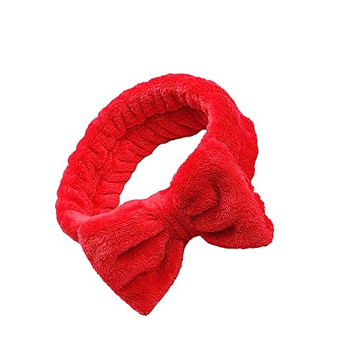 kawehiop Stirnband niedlich dekorativ tragbar elegant ersetzend Schleife Make up Gesicht waschen Frauen Stirnband Ornament Geburtstagsgeschenk, Rot von kawehiop