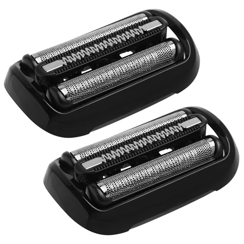 2 Stück Rasierer-Ersatzkopf, kompatibel mit Braun Serie 5/6 53B, Ersatzkopf passend für Modelle 5020cs 5018s 5035s 5049cs 5050cs 6020s 6040cs 6075cc 6072cc 6090cc etc., (53B, Schwarz) von kaxay