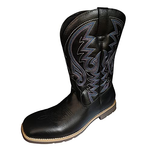 kaxnheye Cowboystiefel für Damen, niedriger Absatz, Retro-Stiefel, bedruckt, einfarbig, stilvoll, klassisch, trendig, vielseitig, bequem, pflegeleicht, Sneaker, Herbst- und Winterschuhe, Braun, 42 EU kaxnheye Cowboystiefel für Damen, niedriger Absatz, Retro-Stiefel, bedruckt, einfarbig, stilvoll, klassisch, trendig, vielseitig, bequem, pflegeleicht, Sneaker, Herbst- und Winterschuhe, Braun, 42 EU von kaxnheye