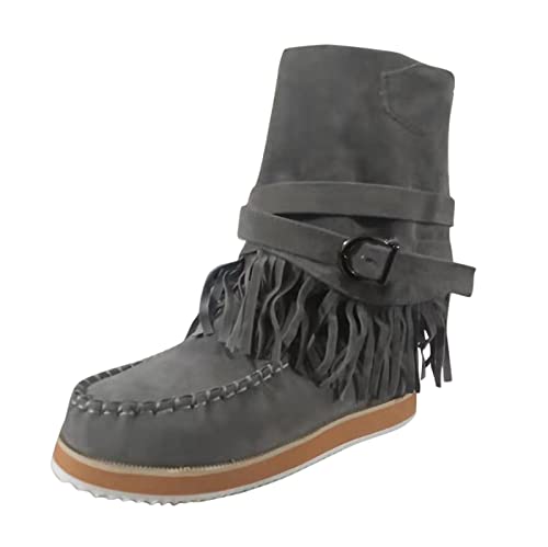 kaxnheye Damen-Stiefeletten, Retro-Stiefel, gemütlich, stilvoll, Schnalle, Gürtel, Quaste, Stiefel, niedriger Absatz, trendig, vielseitige Schuhe, einfache Schlupfschuhe, Herbst- und Winterschuhe kaxnheye Damen-Stiefeletten, Retro-Stiefel, gemütlich, stilvoll, Schnalle, Gürtel, Quaste, Stiefel, niedriger Absatz, trendig, vielseitige Schuhe, einfache Schlupfschuhe, Herbst- und Winterschuhe von kaxnheye