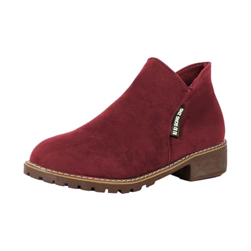 kaxnheye Damen-Stiefeletten, einfarbig, gemütlich, stilvoll, vielseitig, klassisch, elegant, weich, bequem, trendig, vielseitig, Herbst- und Winterschuhe, Rot, 36 EU kaxnheye Damen-Stiefeletten, einfarbig, gemütlich, stilvoll, vielseitig, klassisch, elegant, weich, bequem, trendig, vielseitig, Herbst- und Winterschuhe, Rot, 36 EU von kaxnheye