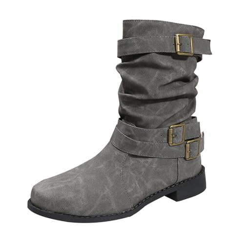 kaxnheye Damen-Stiefeletten, einfarbig, mittelhoher Absatz, pflegeleicht, lässig, bequem, große Größe, einfache Schlupfschuhe, gemütlich, stilvoll, für Frühling, Herbst und Winter, Grau, 39 EU kaxnheye Damen-Stiefeletten, einfarbig, mittelhoher Absatz, pflegeleicht, lässig, bequem, große Größe, einfache Schlupfschuhe, gemütlich, stilvoll, für Frühling, Herbst und Winter, Grau, 39 EU von kaxnheye