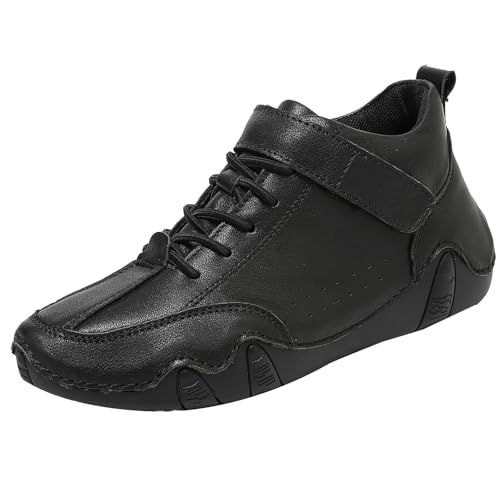 kaxnheye Damen-Stiefeletten, runder Kopf, stabiler Griff, einfarbig, stilvoll, klassisch, trendig, vielseitig, einfach, Schlupfschuhe, weiche, bequeme Sneaker, Herbst- und Winterschuhe, Schwarz, 38 EU von kaxnheye