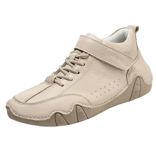 kaxnheye Damen-Stiefeletten, runder Kopf, stabiler Griff, einfarbig, stilvoll, klassisch, trendig, vielseitig, einfach, Schlupfschuhe, weiche, bequeme Sneaker, Herbst- und Winterschuhe, khaki, 40 EU von kaxnheye