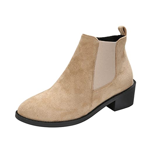 kaxnheye Damen-Stiefeletten, stilvolle klassische Stiefel, einfach anzuziehen, trendig, vielseitig, stilvoll, klassisch, weich, Outdoor-Aktivitäten, Schuhe, Mod, Retro-Stil, leicht, Utility-Schuhe von kaxnheye