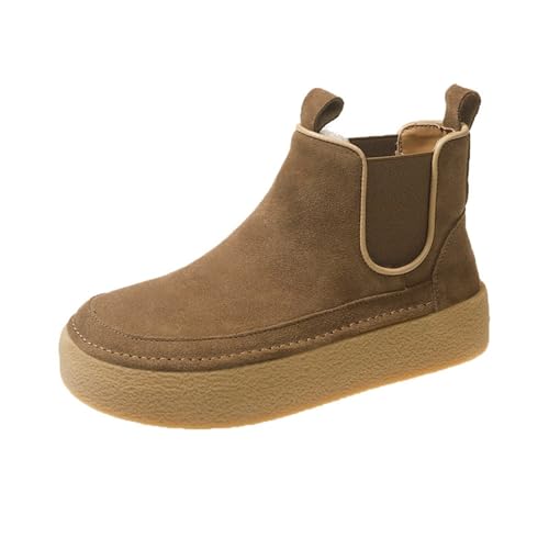 kaxnheye Damen-Winter-Schneestiefel, wasserdicht, einfarbig, rutschfest, stabiler Griff, stilvoll, klassischer Stiefel, einfaches Hineinschlüpfen, bequeme Schuhe, trendig, vielseitig, weich, bequem von kaxnheye