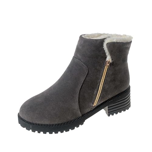 kaxnheye Stiefel für Damen, einfarbig, gepolstert, warm, mit seitlichem Reißverschluss, kurzer Absatz, gemütlich, stilvoll, trendig, vielseitig, bequem, elegant, Herbst- und Winterschuhe, Grau, 35 EU kaxnheye Stiefel für Damen, einfarbig, gepolstert, warm, mit seitlichem Reißverschluss, kurzer Absatz, gemütlich, stilvoll, trendig, vielseitig, bequem, elegant, Herbst- und Winterschuhe, Grau, 35 EU von kaxnheye