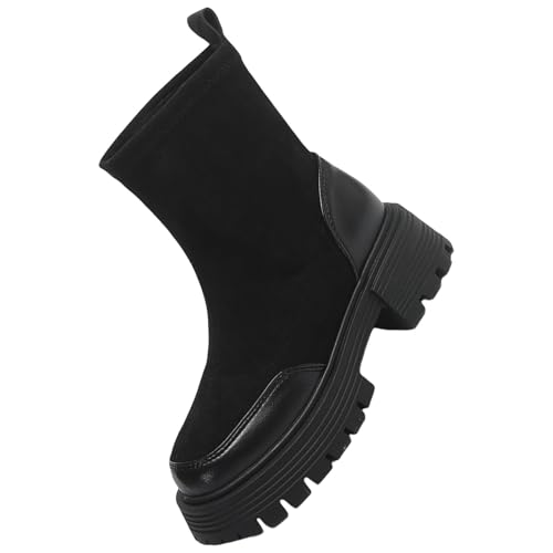 kaxnheye Stiefeletten für Damen, hohe Absätze, mit seitlichem Reißverschluss, einfarbig, stilvoll, klassisch, trendig, vielseitig, einfach, Schlupfschuhe, weich, bequem, Herbstschuhe, Dunkelgrau, 39 kaxnheye Stiefeletten für Damen, hohe Absätze, mit seitlichem Reißverschluss, einfarbig, stilvoll, klassisch, trendig, vielseitig, einfach, Schlupfschuhe, weich, bequem, Herbstschuhe, Dunkelgrau, 39 von kaxnheye