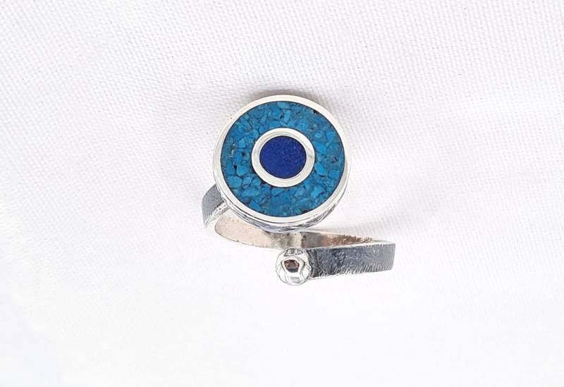 Türkis Evil Eye Sterling Silber Ring - Verstellbarer Charme Schmuck von kayratastaki
