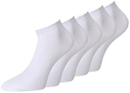 10 Paar Herren Sneaker Socken weiss weiß Baumwolle (47-50, weiss) von kb-socken