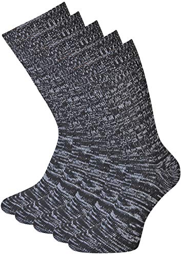 5 Paar Jeanssocken Herren & Damen – Bequeme Freizeitsocken ohne Naht – Baumwolle, mehrfarbig meliert Socken im Jeans-Stil – Atmungsaktiv & robust – Größen 35–50 von kb-Socken