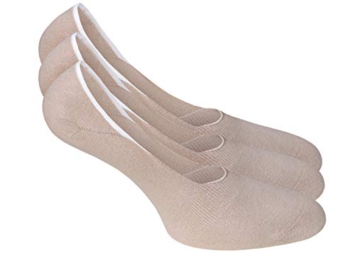 Füsslinge Sneaker Socken schwarz weiss hautfarben für Damen und Herren aus BAUMWOLLE 43-46 39-42 35-38, 1 Paar oder3 Paar (39-42, 3 Paar Hautfarbe) von kbsocken