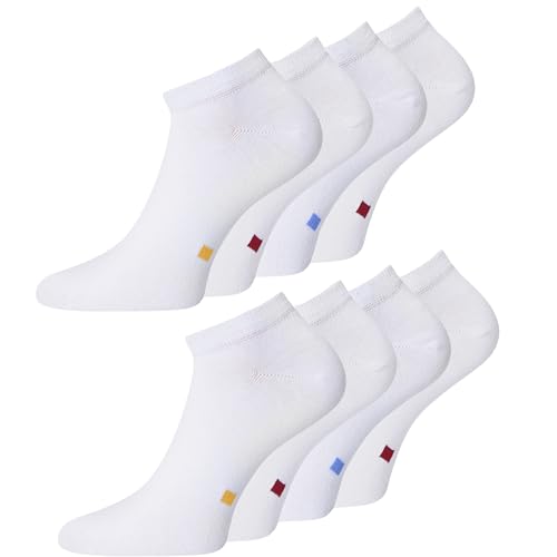 Sneaker Socken Herren weiss Herren Sneaker Socken weiß NEUHEIT: mit Sohlenmarkierung leicht sortierbar Gr. 47-50 43-46 39-42, 8 Paar (39-42) von kbsocken