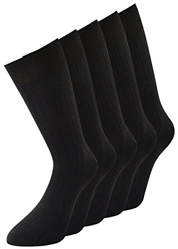 Herrensocken Schwarz Socken schwarz Herren schwarze Socken Herren 100 Baumwolle 43-46 47-50 39-42 auch Übergröße, 1 Paar oder 10 Paar (39-42, Schwarz 10 Paar) von kbsocken